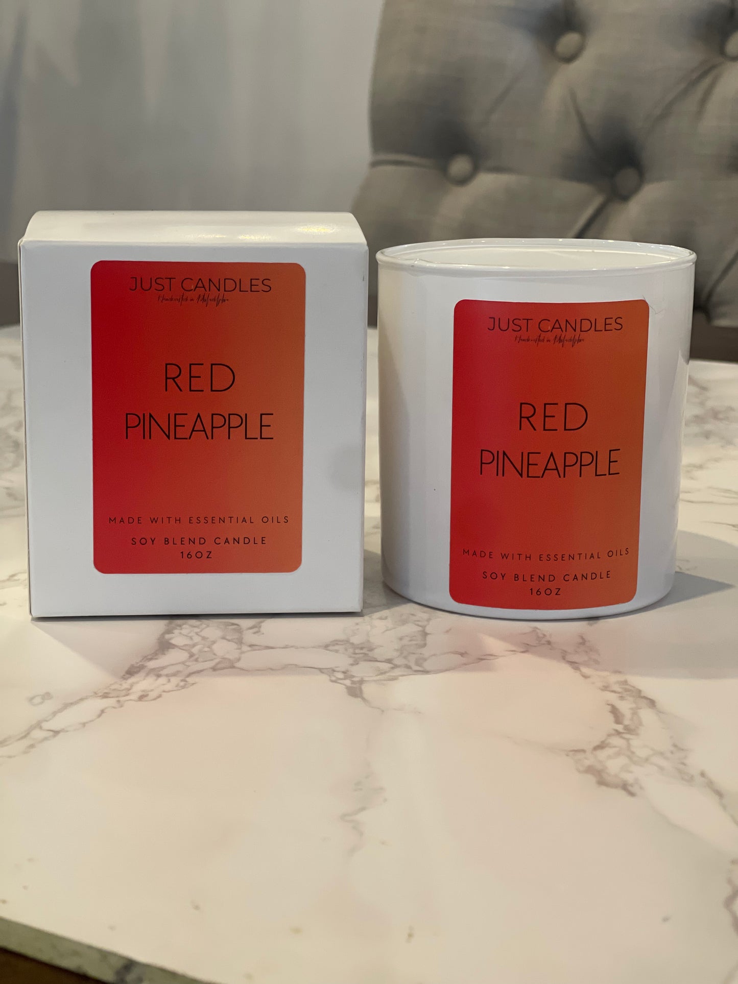 Red pineapple candle 