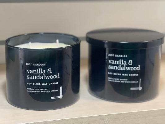 Vanilla & Sandalwood Candle: 2 Wick