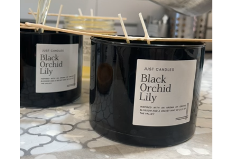Black Lily Orchid: 2 Wick